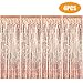 Produktbild YWILL Metallische Lametta Vorhänge/Folie Vorhang/Hintergrund Fringe Vorhänge für Geburtstag Hochzeit, DIY Photo Booth Dekorationen, Tür Fenster Hintergrund Hintergrund Foto Requisiten (Roségold)