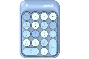 FELiCON AK18 Tastierino numerico a 18 Tasti, Compatto, Portatile, Silenzioso, per Windows, iMac MacBook e Computer Portatile, Desktop PC Portatile, Tipo di immissione Dati (Blu)