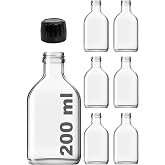 Afracam 200 cc Kapaklı Cold Brew Şişesi 200 ml Yassı Soğuk Kahve Cam Şişe 6 Adet (Siyah (Kilitli))