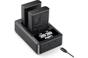 Lachy 2-Pack EN-EL14 / EN-EL14a Battery Pack and Dual Battery Charger for Nikon D3100 D3200 D3300 D3400 D3500 D5100 D5200 D5300 D5500 D5600 DF Coolpix P7000 P7100 P7200 P7700 P7800 Cameras
