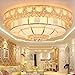 Produktbild Goldene Kristall-LED-Deckenleuchte runden das Wohnzimmer Restaurant Schlafzimmerlampe Gre 650 * 360mm Fernbedienung Schaltnetz 50-125w