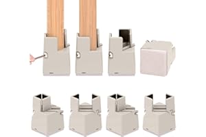 AIRUJIA Bed Risers with Wrench, 8 Packs Chair Risers, Furniture Risers Adjusatble Width, Fits Chair Leg Diameter from 0.8 to 1.6 Inch, 2 Inch Lift Heavy Duty Bed Risers for Sofas Table Desk, Beige