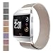 Produktbild TTVie Fitbit Ionic Armband, Milanaise Edelstahl Replacement Wrist Strap Uhrenarmband mit Einzigartige Magnet-Verschluss für Fitbit Ionic, Champagner-Gold (Größe L)