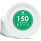 TABLE KIND | x150 | 23CM | Ecological Paper Plates for Birthday, Ecological Disposable Tableware, Recyclable, Biodegradable P