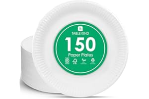 Talking Tables 150 assiettes en carton blanc jetables pour anniversaire, fournitures de restauration, 22 cm