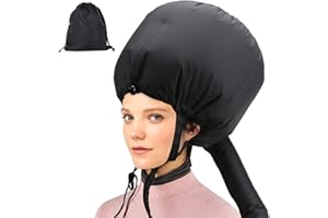 SEGBEAUTY Capucha para secador de pelo, accesorio de secador de pelo ajustable Capó Cabello Acondicionador profundo Acondicionador tipo Y Correas laterales con vaporizador para cabello con banda elástica Negro