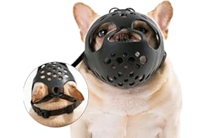 GSLXX Bozal con hocico corto Bulldog Francés Ajustable-Antimordedura, Antiladridos