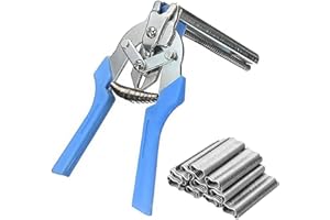 GOIEHIR Alicates de Fijación,1 Juego de Alicates para Cercas Hog, Alicates para Anillos Hog, Alicates para Sujetar Cables, 600 Piezas Clips M, para Colchones, Sofás, Cercas, Jaulas para Mascotas