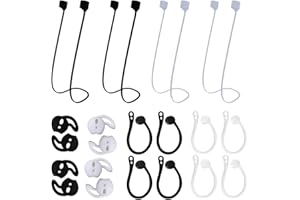 DBALL 12 par akcesoriów do słuchawek 4 magnetyczne kable zapobiegające utracie zgubienia, 4 nauszniki, 4 silikonowe słuchawki kompatybilne głównie z Bluetooth do biegania sportowego