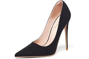 Zhabtuc Damskie czółenka ze spiczastą częścią palców z zamszu, obcas 12 cm, idealne na eleganckie imprezy i uroczyste okazje