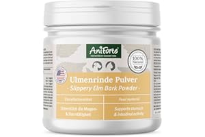 AniForte Polvo de Corteza de Olmo Rojo 100g. Producto Natural para Perros y Gatos. Ayuda al Equilibrio de la Flora Intestinal. Bienestar para el Sistema Gastrointestinal con Gran Aporte de Vitaminas