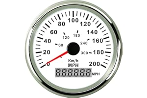 ELING Compteur de vitesse GPS Speedo 0-200MPH 0-300KM/H ODO pour Marine automatique avec rétroéclairage 85mm 12V 24V