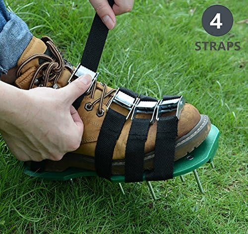Gkangu Lawn Aerator Shoes Garden Spiked Sandals【 Upgraded 4 Straps】