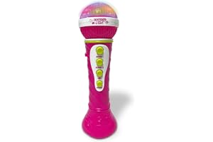 Bontempi | StarMic Karaoke - Mikrofon med ljusa effekter för uppträdanden av Vera Star, Rosa, 60 x 195 x 60 mm