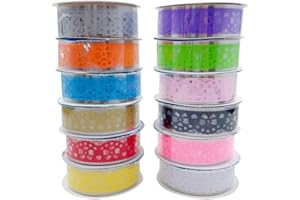 ONEBO 12 Rollos de cinta autoadhesiva con diseño de encaje, cinta decorativa con borde de encaje, para bricolaje, manualidades decorativas, envolver regalos, álbumes de recortes (100 x 1,5 cm)