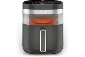 Moulinex Easy Fry Infrared, Friggitrice ad Aria 7L, Doppia Resistenza, Riscaldamento 2 Volte Più Veloce, Cottura Rapida, Lavabile in Lavastoviglie, Finestra di Osservazione, Colore Coal Grey, EZ832H