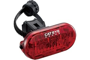 CatEye czerwone światło rowerowe, wodoodporność IPX6, uchwyt na kierownicę, 1 ustawienie