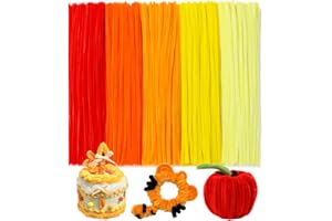 Tiehuoxia 200 PCS Pipe Cleaners, 5 Colors Pipe Cleaners for Crafts, Arts and Crafts Supplies for DIY, Decorations (Orange)