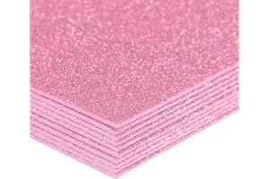 PANLOM Pack 10 A4 Glitter EVA Foam Sheets 2mm Creative Craft Sponge Paper Assorted Colours DIY Crafts Scrapbooking (Pink, Gillter)