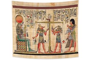 Haoyiyi 150x100cm antiguo egipcio tapizEsfinge Anime Místico Étnico PatronesMitología Colgante de pared Vintage Arte abstracto Tapiz de pared Patrones simétricos para Dormitorio Decoración