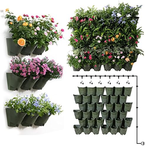 Sungmor Self Watering Vertical Planter,14 Set Pack(One Square Meter), Wall Mounted Hanging Flowerpot, Living Wall Plants Holder,Ideal for Indoor Outdoor Decoration,Landscape Engineering or Growing Plants