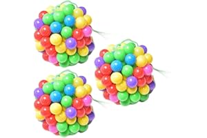 B4E Multicoloured Soft Play Balls For Kids | No Sharp Edges, Non Toxic and BPA Free - Used in Kids or Toddler Ball Pit | Blue/Red/Green/Orange/Pink/Purple/Yellow