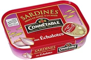 EPICERIE SALÉE CONNÉTABLE - Sardines À L'Huile D'Olive Et Aux Échalotes De Bretagne 135G - Lot De 4 - Vendu Par Lot