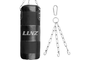 Luniquz Boxsack für Kinder und Jugendliche Punchingsäcke Ungefüllte Hängende Boxsack mit Montagekette für Boxtraining Sandsack Kampfsport