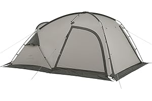 Naturehike Tenda spaziosa per 2 persone 7.5㎡ Tenda da campeggio leggera a doppio strato Tenda riscaldante Con zona giorno Con foro per stufa Verde grigio