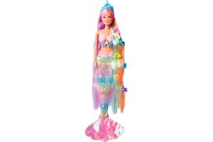 Simba 105733610 - Steffi LOVE Sjöjungfru - Steffi som Regnbågssjöjungfru med Skimrande Fena Inklusive Tillbehör, 29 cm, Från