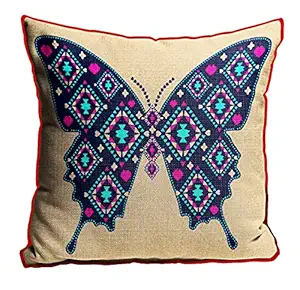 DreamVio Jute Exclusive Decorative Throw/Pillow Covers, Cushion Covers for Living Room, Bed Room, Sofa,Chairs Pack/Set of 1 (Multicolour, Size 12 x 12 Inches)