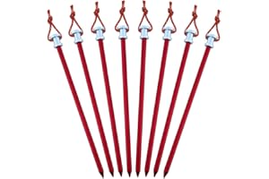 AIROADS Tent Stakes Pegs 9 inch, Lightweight Aluminum Alloy Tent Canopy Nail for Outdoor Camping, Hiking, Picnic Blanket, Beach Mat, Yard Fence 8 Pack