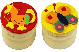 com-four® boîte à Dents de Lait 2X en Bois, boîte en Bois pour Ranger Les premières Dents de Lait et mèches de Cheveux de bébé, boîte à Dents pour Enfants en Souvenir (2 pièces - Coq/Papillon)
