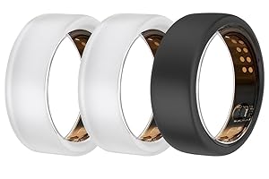 pupvus Ring Protector Compatible with Oura Ring Gen 3, Anti-Scratch Silicone Cover for Men and Women - Durable Oura Ring Gen 3 Protection(Transparent+Transparent+Black, M(11/12/13))