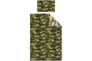 Price Right Home Army Camouflage Green Kids/Teens Bedroom Range - Duvet Cover Set, Fitted Sheet Set & Curtains Available (Single Duvet Cover Set)