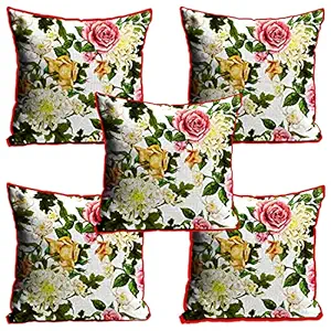 DreamVio Jute Exclusive Decorative Throw/Pillow Covers, Cushion Covers for Living Room, Bed Room, Sofa,Chairs Pack/Set of 5 (Multicolour, Size 24 x 24 Inches)