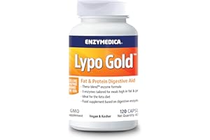 Enzymedica, Lypo Gold, Integratore Alimentari con Enzimi Digestivi, Indicato per Irregolarità e Gonfiore Addominale, Ideale per Dieta Keto, Gluten Free, Senza Lattosio, Vegano, 120 Capsulas