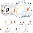 LVWIT Led Recessed Ceiling Lights Dimmable,4W Led Downlight Ceiling Light,Led Round Panel Light,Bathroom Spotlights Ceiling Lights,400LM,3000K,4000K,6500K,Spotlights for Kitchen(6 PCS)
