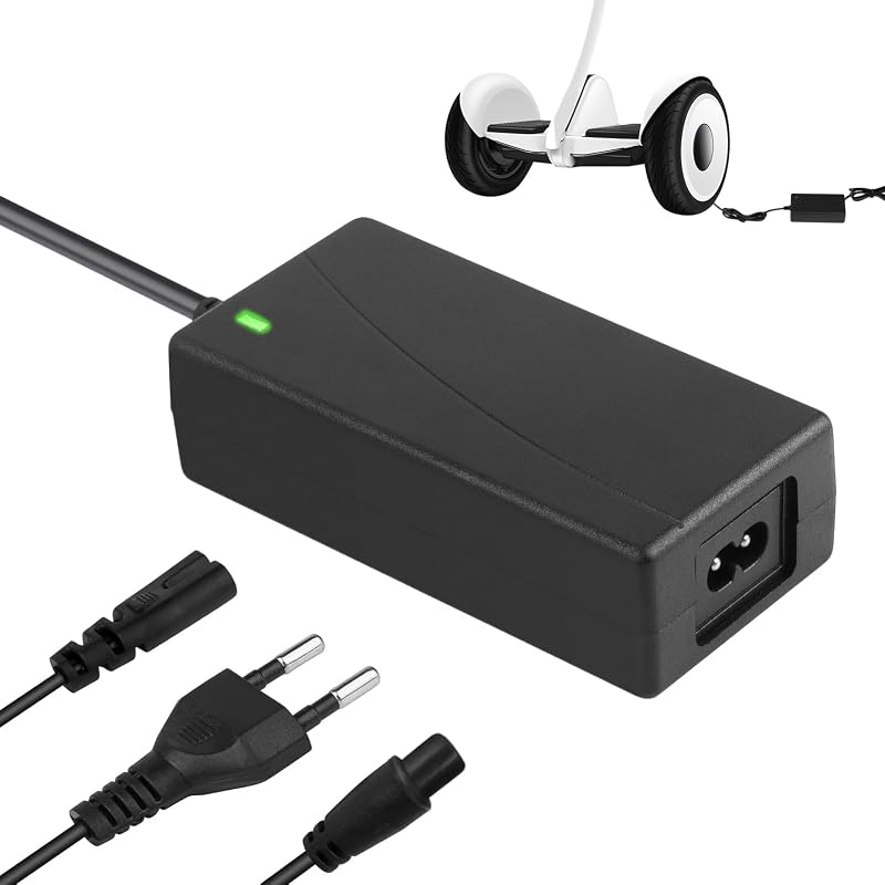 42V 2A Chargeur Trotinette Electrique 3 Broches Chargeur Overboard Charge Trottinette Électrique à Batterie Lithium 36V d'Alimentation Chargeurs Batterie Trottinette pour Électrique Scooter Hoverboard