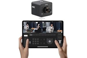 zowietek Telecamera 4K NDI|HX3 Auto-Focus POV + App Pro AV Switcher (per Apple) | Kit Regista POV | Supporto Multi-Cam, Streaming 4K/1080P, RTMP, PoE e Luce Tally