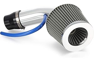 Madlife Garage Universal Car Cold Air Intake Filter Induction Kit Pipe Hose System Carbon(Silver)