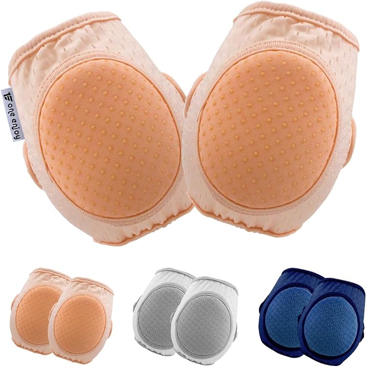 Genouillères Et Chaussettes Bébé Anti-dérapantes - Protection Pour Ramper Et Marcher, Lot De 3 Paires