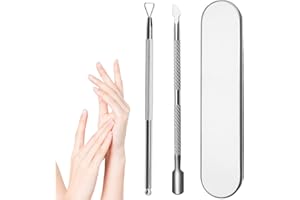 OLISANG 2 Types Cuticule Coupe,Poussoir à Ongles Cuticules, Repousse-Cuticules,Découpeur pour triangles et cuticules en acier inoxydable Outils à solvant Nail Art Soin Outils pour les ongles(Argent)