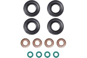 Bohaner Diesel Injector Seals Kit Fuel Injector Seals Kit O-Ring Kit Bolts Kit (Set of 12 pcs) for MK7 2.2 2.4 3.2 TDCI