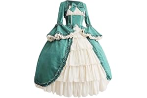 YEBIRAL Damen Mittelalterliche Kleid mit Trompetenärmel Bowknot Knielang Mittelalter Prinzessin Party Kostüm Große Größen Renaissance Kostüm