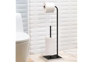 SHINOSKE Portarrollos de Papel Higiénico de pie, Soporte de Papel higiénico Negro, dispensador de Papel higiénico de pie, Portarrollos de Papel Higiénico Inoxidable para Almacenamiento de Papel higiénico