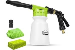 DEWINNER Car Wash Foam Cannon, Quick Connect to Garden Hose, Snow Lance for Car & House Washing, Adjustable Foaming Car Wash Sprayer with Mitt & Microfiber Towel