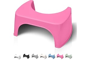 Well Care Taburete de Baño Rosa - Reposapiés fisiológico de Inodoro para Adulto - Favorece la posición Squatty contra el estreñimiento en el WC - Plástico Reciclado