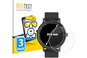 BROTECT Protector Pantalla Cristal para Relojes (circular, ø: 31 mm) Protector Vidrio (3 Unidades) - [Dureza 9H, Anti-Arañazos]