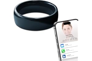 GENERIC Ntag215 NFC Full Ceramic Smart Ring Compatible with NFC Enabled Phones and Devices Programmable 504 Bytes for Bussiness Tags Applicable to iOS and Android (Black, US#8)